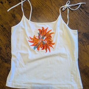 Escada White Camisole with Vibrant Design